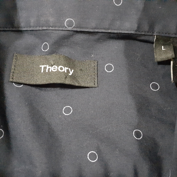 Theory Men's Large Irving Short Sleeve Circuit Print Button-down Shirt in Blue - Picture 4 of 6